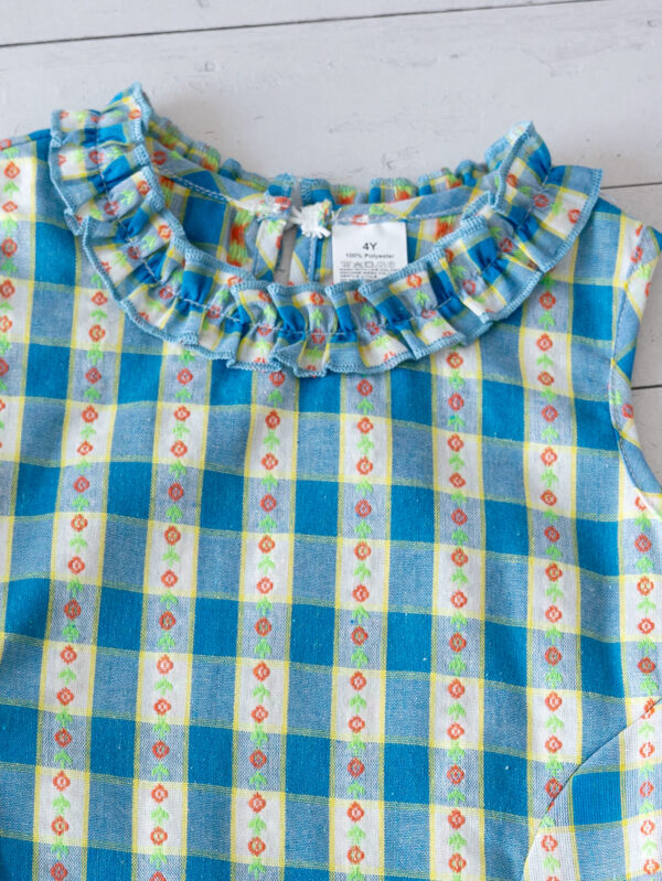 Summer Girls Plaid Striped Round Neck Sleeveless Top + Shorts Set - Image 3