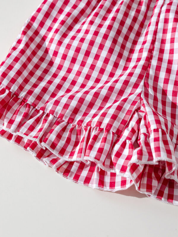 Children&apos;s summer fashion two-piece suit cherry lotus sleeve top + shorts two-piece suit - Image 10
