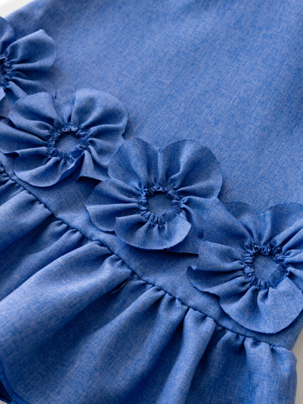 Girls Sleeveless Fashion Dress Baby Dress Flower Decoration + Ruffled Skirt Children&apos;s Dress - Image 5