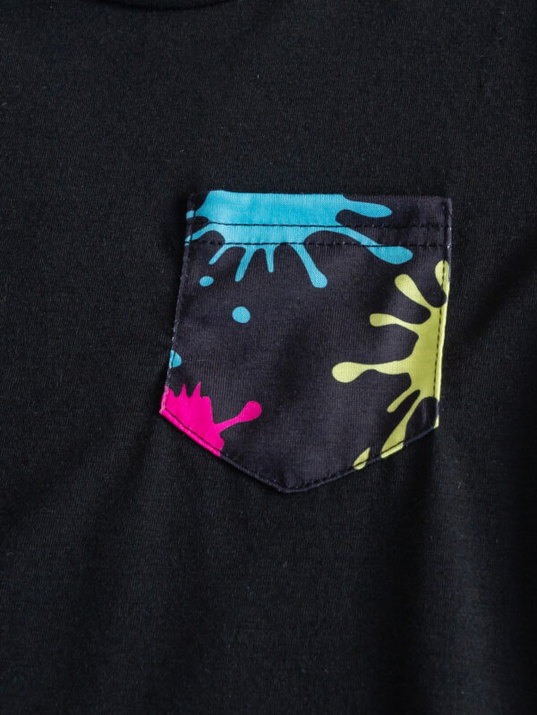 Boys tie-dye contrast print T-shirt and shorts two-piece set - Image 3