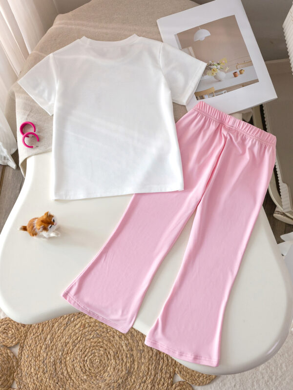 New semester start season girls youth clothing quick-drying breathable campus activities trendy bell-bottom pants suit - Image 2