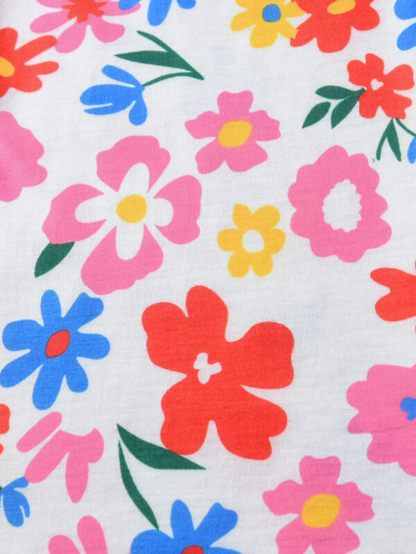 Girls summer fashion 3pcs three-piece casual dress pattern print off-shoulder short-sleeved dress waist - Image 6