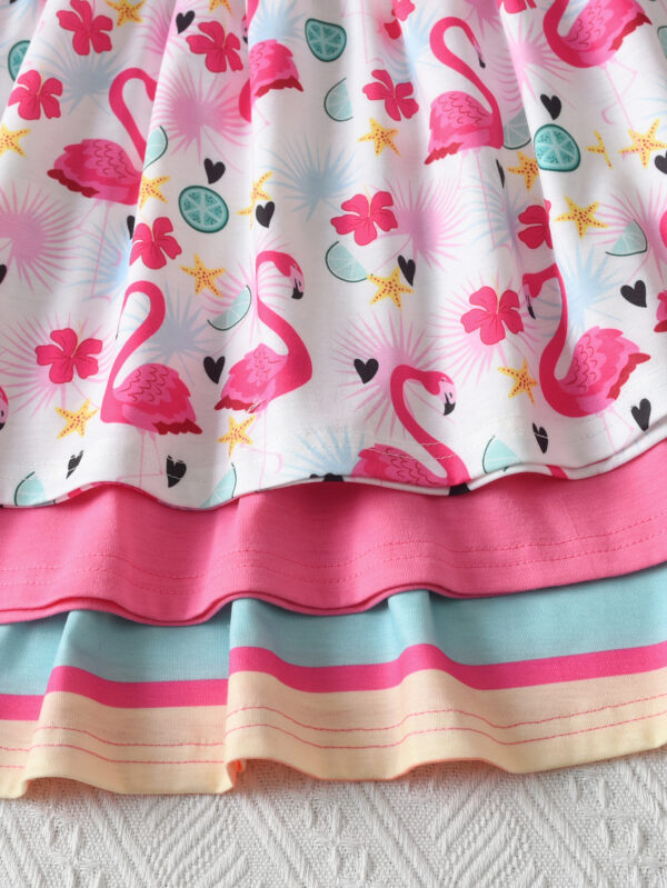 Girls summer fashion 3pcs three-piece dress waist round neck small flying sleeves ruffle three-piece dress - Image 9