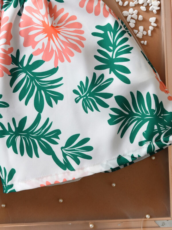 Summer girls shorts trendy suit sleeveless small fresh sleeveless shorts suit random print pattern - Image 9