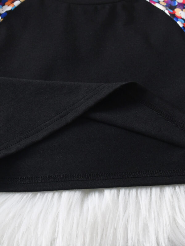 Girls autumn trendy round neck long-sleeved sweatshirt + black trousers suitable for autumn outdoor leisure sports suit - Image 5