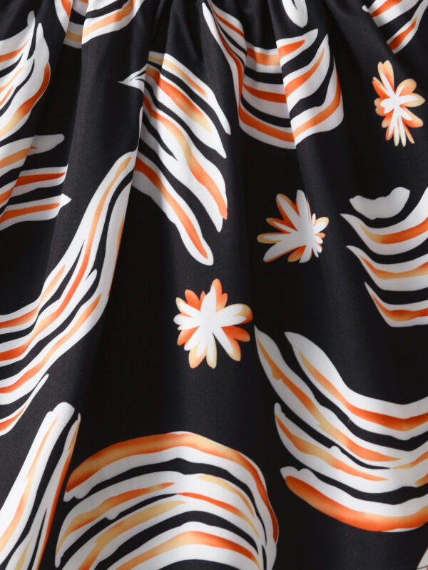Girls Summer Fashion Graffiti Digital Print Dress Sleeveless Random Digital Print Ruffle Hem - Image 6