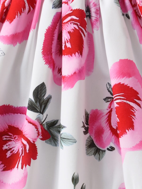 Summer Girls Casual Small Flying Sleeve Sleeveless Random Printed Dress Girls Summer Girls Fashion Dress - Image 5