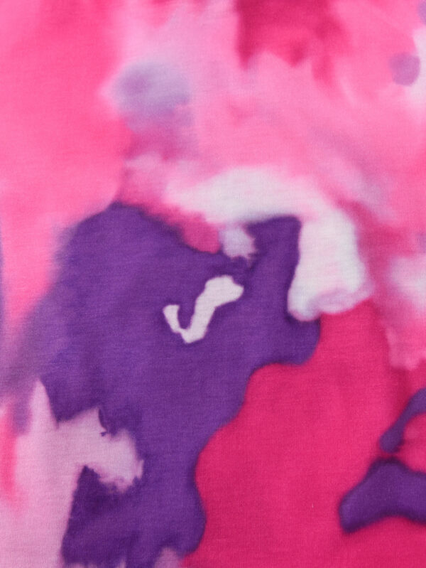 Summer girls tie-dye heart contrast color T-shirt shorts suit round neck tie-dye heart short-sleeved shorts suit - Image 5