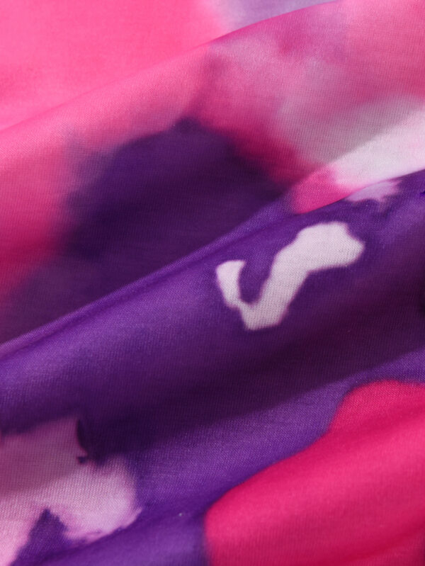 Summer girls tie-dye heart contrast color T-shirt shorts suit round neck tie-dye heart short-sleeved shorts suit - Image 6