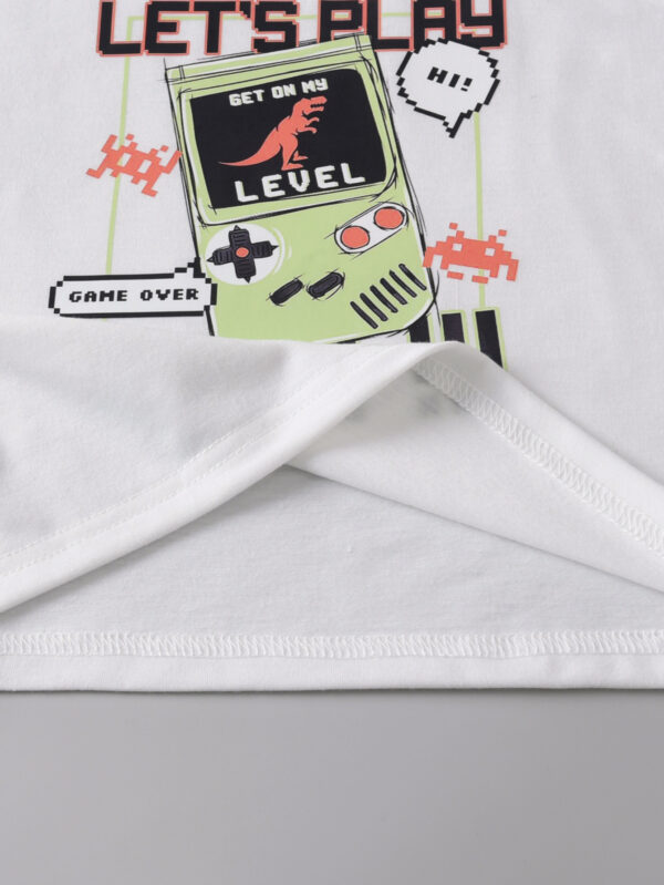 Boys summer trendy round neck sleeveless T-shirt + shorts set - Image 6