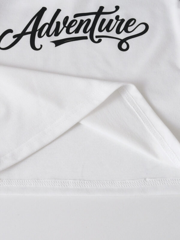 Boys&apos; Summer V-neck Sleeveless Shoulder Stitching Contrast Color Trendy T-shirt White Side Black Stripe Decorative Shorts - Image 5