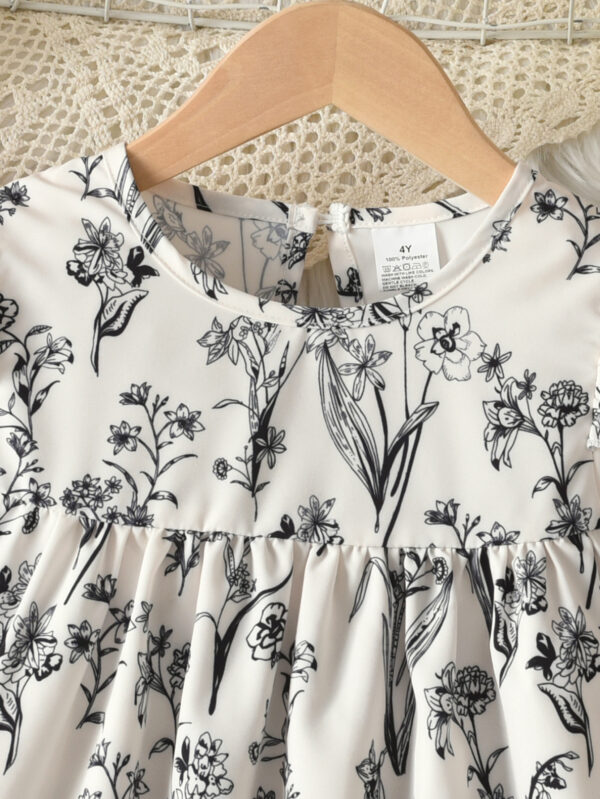 Girls autumn trendy doll collar design with ruffles decoration long sleeves style cuffs with puff sleeves style dress - Image 3