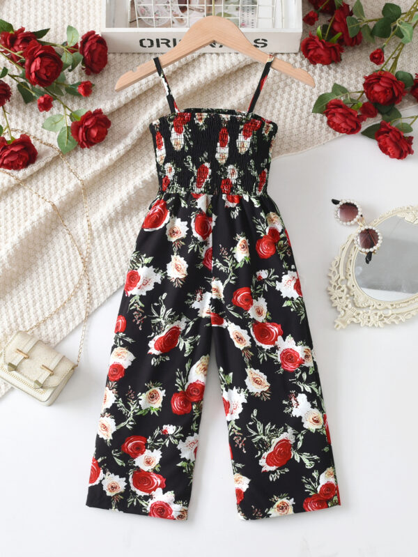 Girls summer romper girls suspender romper girls clothing summer random print romper - Image 2