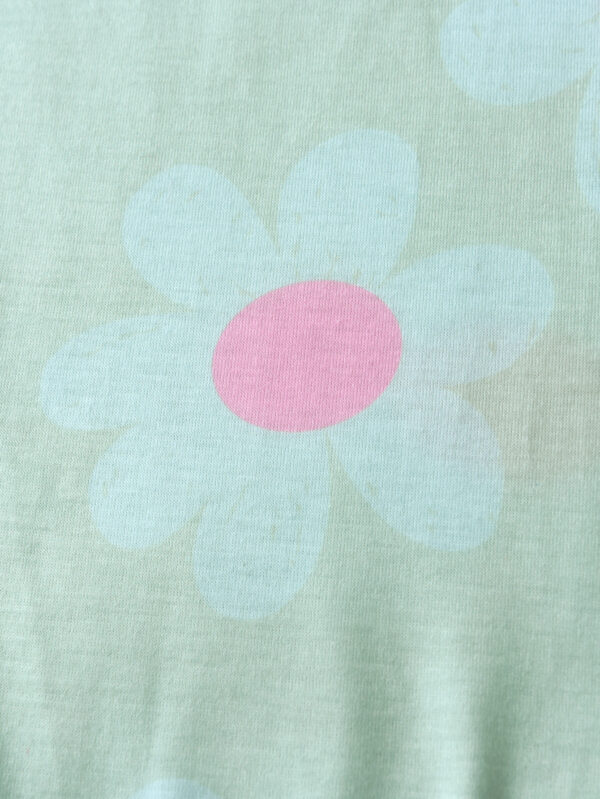 Girls Summer Trendy Round Neck Elf Pattern Short Sleeve T-shirt + Flower Pattern Trousers Set - Image 8