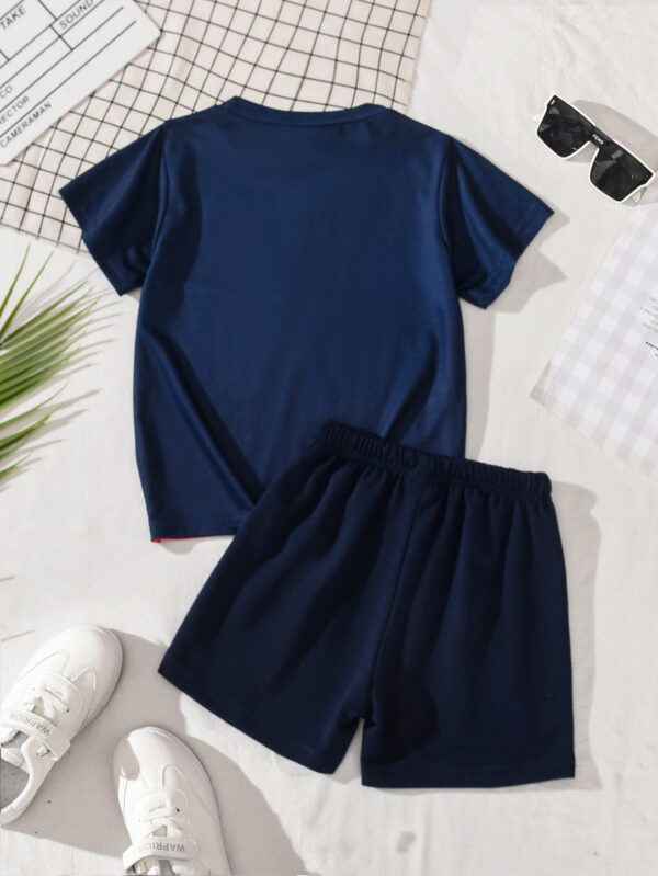 Teen Boys Two-Piece Contrast Short Sleeve T-Shirt Set - Image 2