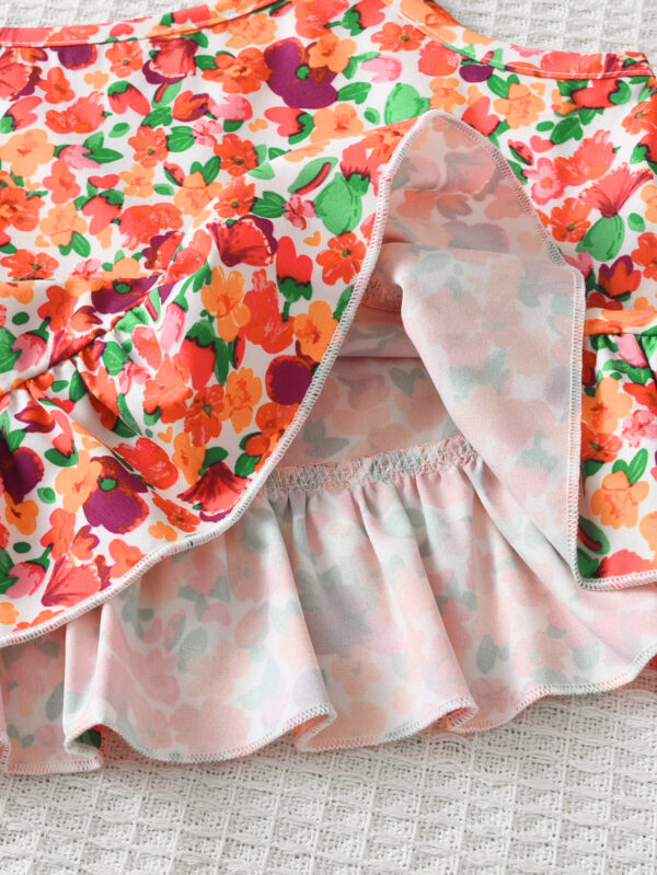 Girls summer suspender ruffle top + wide-leg pants light and breathable suitable for holiday beach trousers set - Image 6
