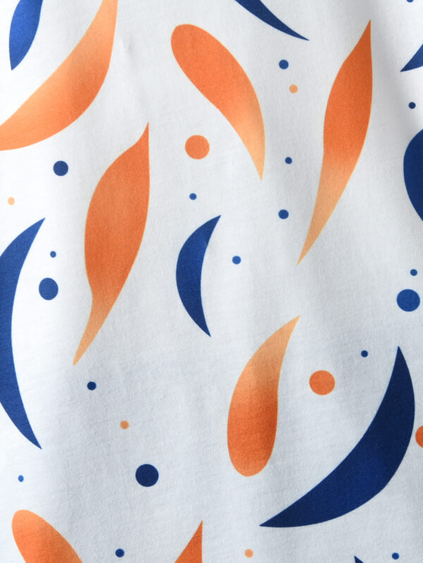 Boys&apos; New Summer Fashion Two-piece Printed Leaves Irregular Pattern Round Neck T-shirt + Shorts Set - Image 6