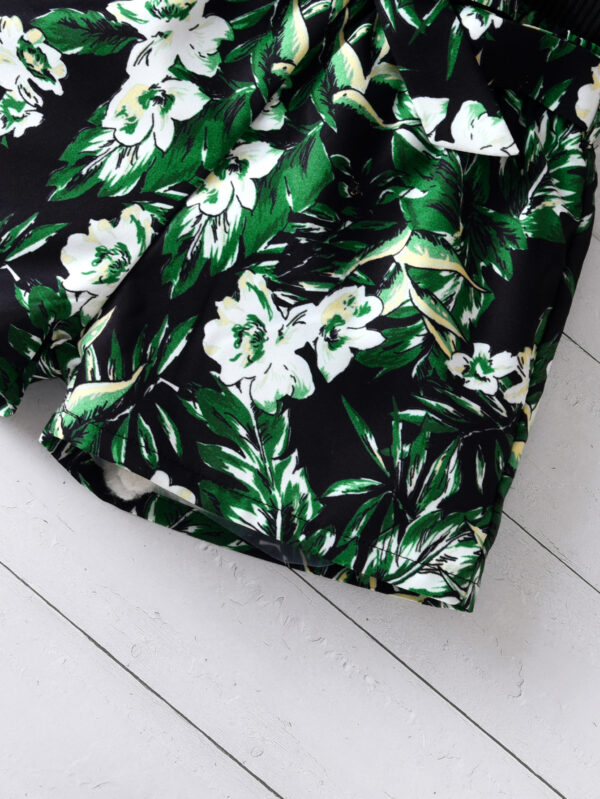 Girls Summer Fashion Small Flying Sleeve Top + Loose Pleated Shorts + Waistband Shorts Set - Image 8