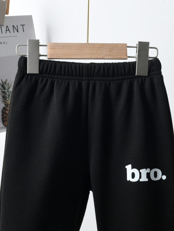 Boys&apos; autumn hooded casual loose sweatshirt + cuffed sweatpants trousers set - Image 9