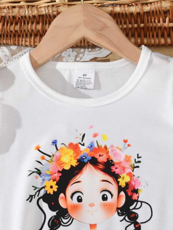 Girls summer short bright flower healing little girl suit girls summer fashion trend shorts suit - Image 3