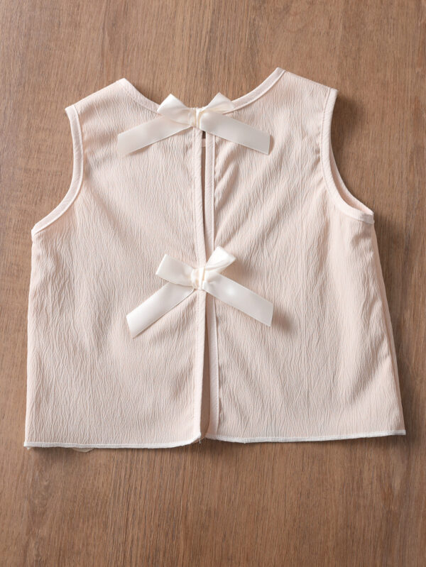 Girls Summer Sleeveless Top + Shorts Set Lightweight Cotton Ruffle Design Shorts Set - Image 5