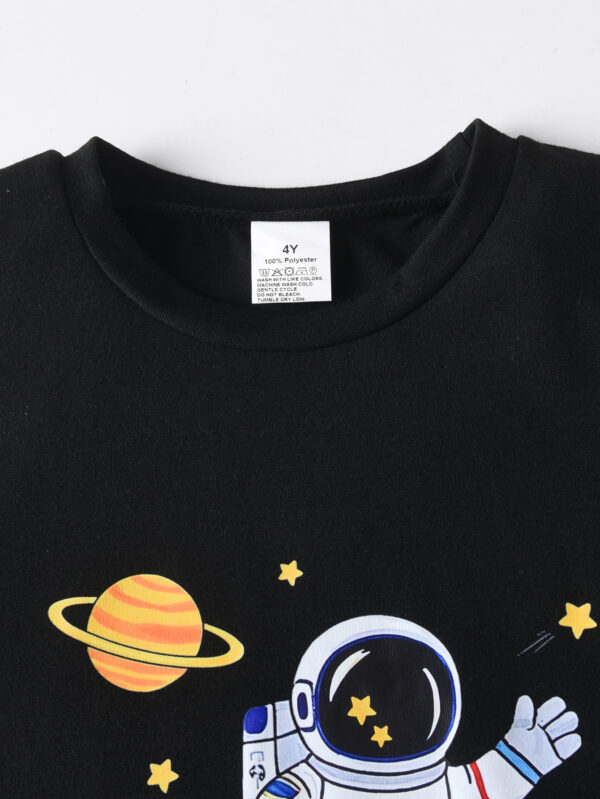 Boys&apos; new style positioning printing cool short-sleeved T-shirt shorts suit round neck regular version suitable for outdoor clothing - Image 3