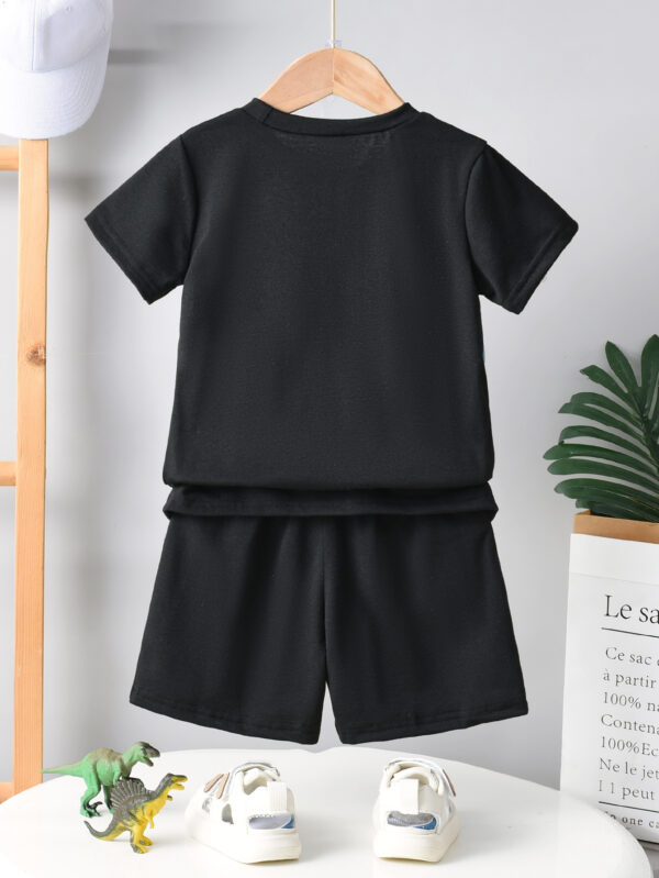New fashion boys summer trend dinosaur cartoon pattern short suit boys summer dinosaur starry sky suit - Image 4