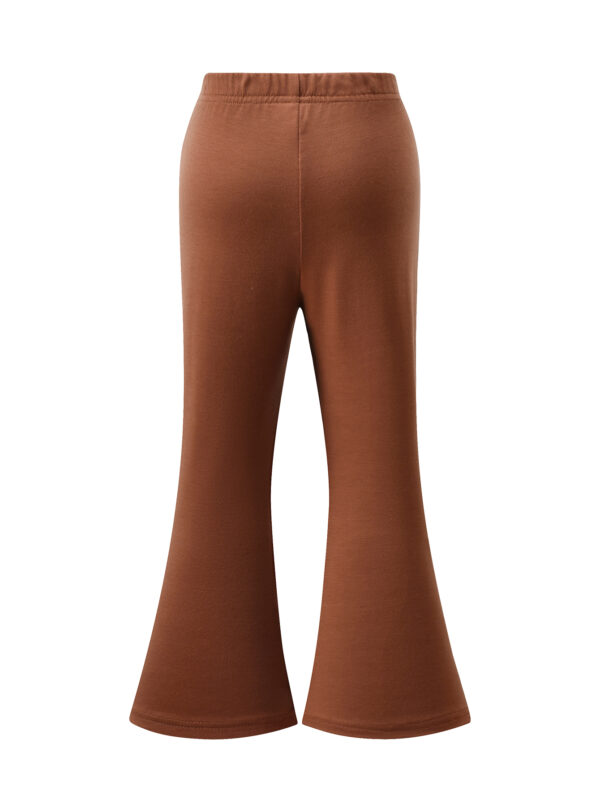 Rose Gold Girls Autumn Outfit Cute Bear Printed Sweater and Flared Pants Two-piece Set - Image 10